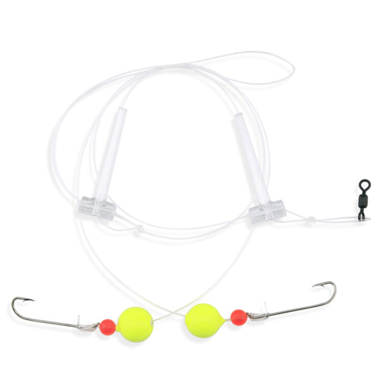 Aqua Clear Aqua-Clear KF-1 Hi/Lo Kingfish/Spot/Perch #8 Long Shank Hooks w/Red Beads Rig