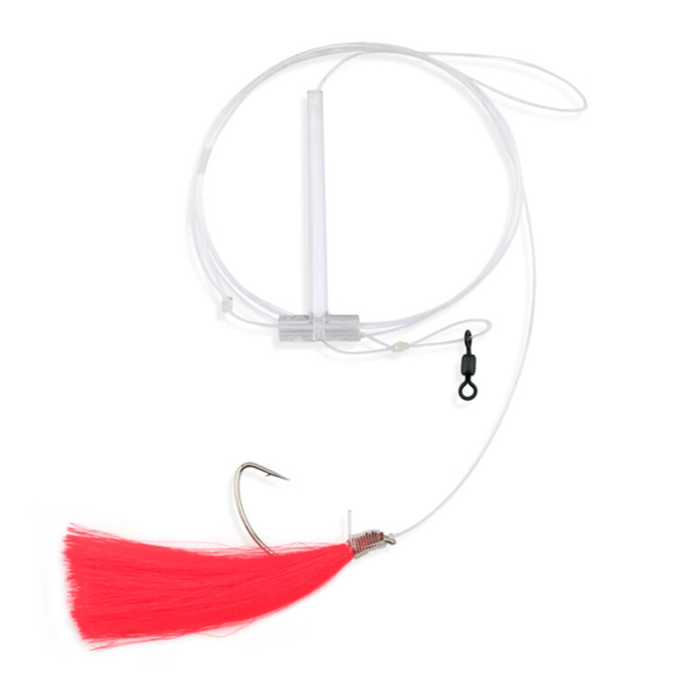 Aqua Clear Aqua-Clear Fluke/Weakfish 3/0 Single Nickel Wide Gap Hook w/Squid Skirt & Spinner Rig