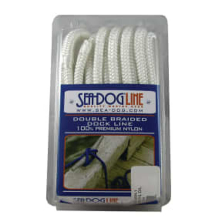 Sea Dog Line Sea Dog  1/2" Double Braided White Dock Line