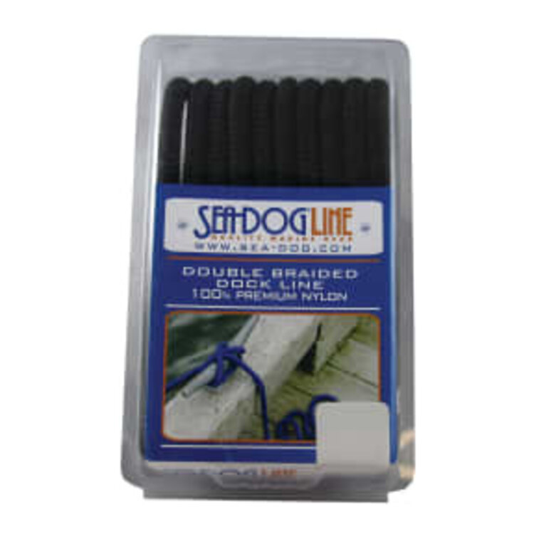 Sea Dog Line Sea Dog 3/8" Double Braided Black Dock Line