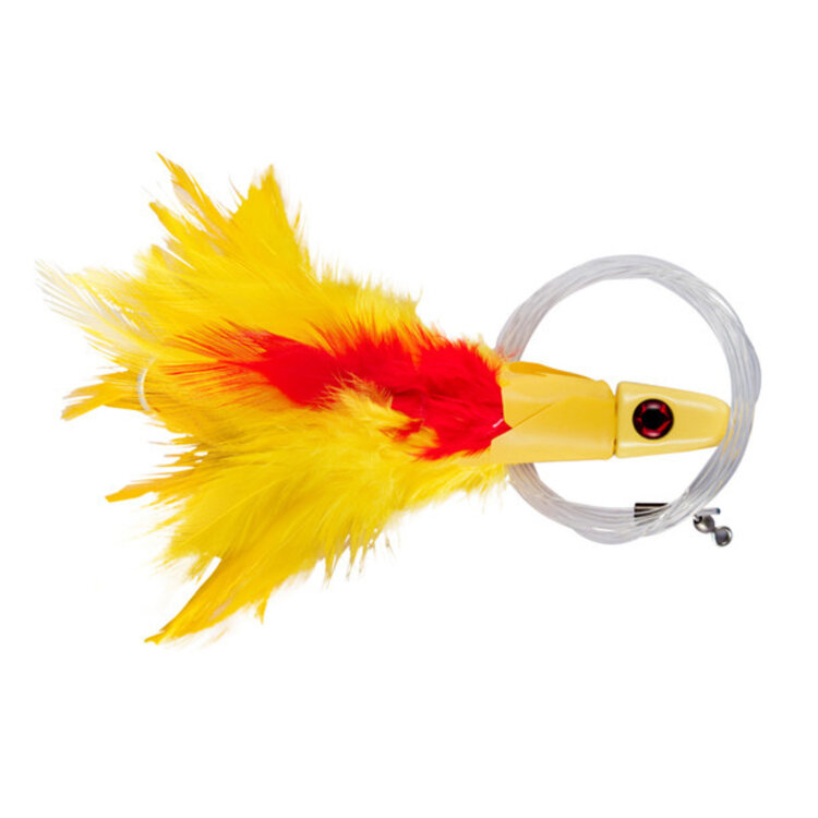 No Alibi 1oz Trolling Feather Rigged & Ready, 7/0 Hook, Swivel & 100lb Mono Leader