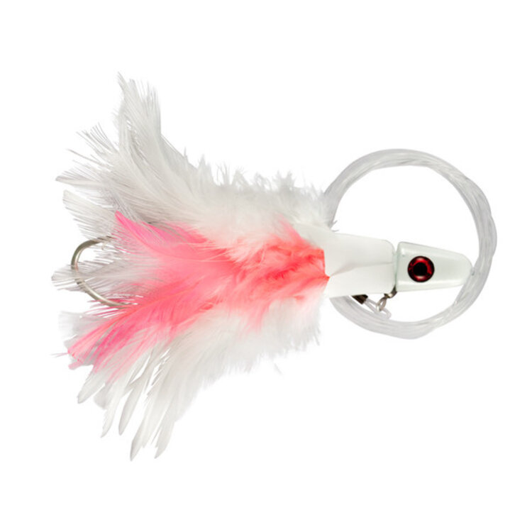 No Alibi 1oz Trolling Feather Rigged & Ready, 7/0 Hook, Swivel & 100lb Mono Leader