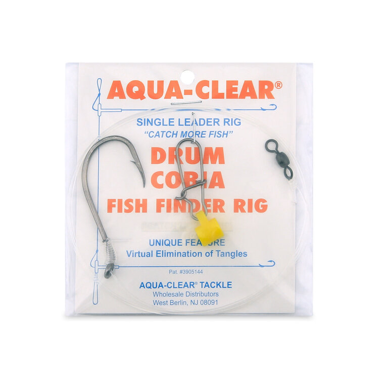 Aqua Clear Aqua-Clear DR-8FF Drum/Cobia 8/0 Black Nickel Hook w/Fish Finder Rig