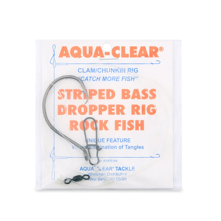 Aqua Clear Aqua-Clear Striped Bass Circle Hook Clam Dropper Loop Surf Rig