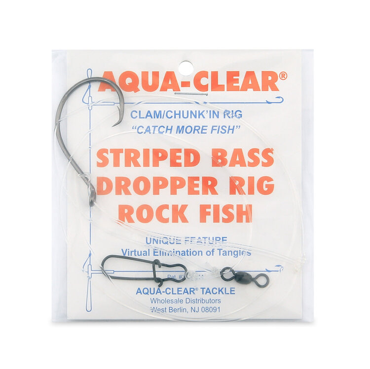 Aqua Clear Aqua-Clear Striped Bass Circle Hook Clam Dropper Loop Surf Rig