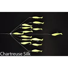 9er's Lures 9er's Lures 6-ARM 6in Shad Umbrella Rig Chartreuse Silk