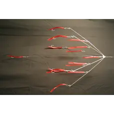 9er's Lures 9er's Lures 6-ARM Tube & Worm Umbrella Rig Red