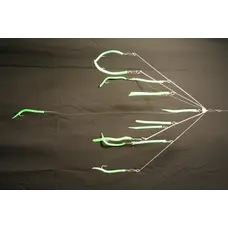 9er's Lures 9er's Lures 6-ARM Tube & Worm Umbrella Rig Green