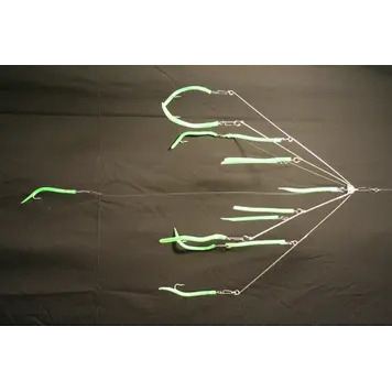 9er's Lures 9er's Lures 6-ARM Tube & Worm Umbrella Rig Green