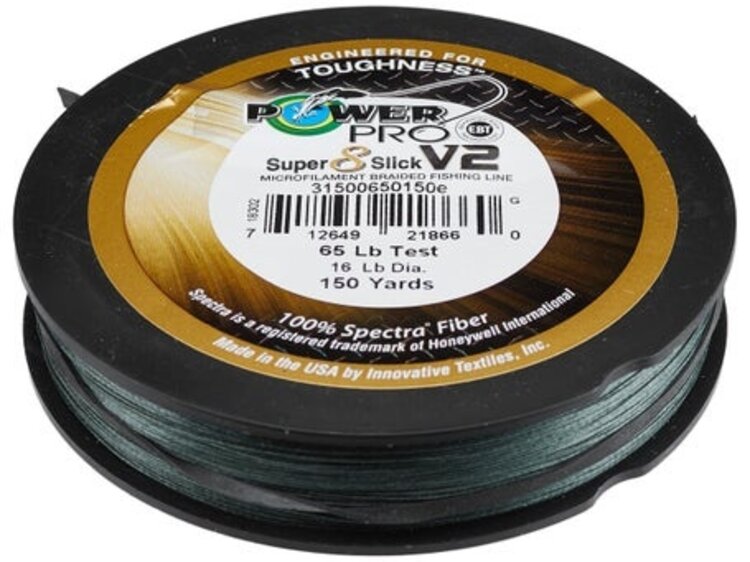 Power Pro Power Pro Super 8 Slick V2 Braided Spectra Line 300yd Spool - Moss Green