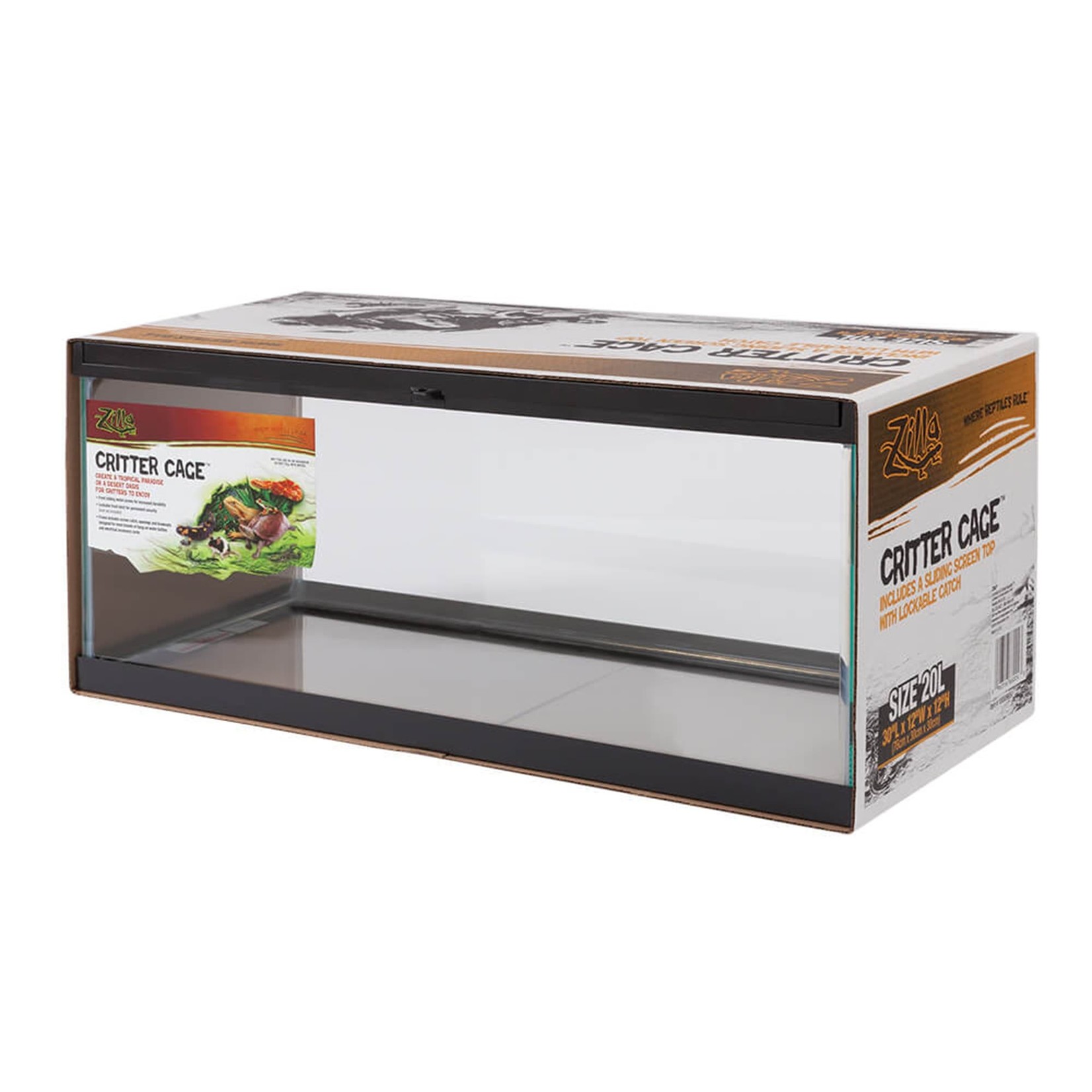 CENTRAL GARDEN & PET - AQUATIC ZILLA CRITTER CAGE LONG BLACK 20 GAL