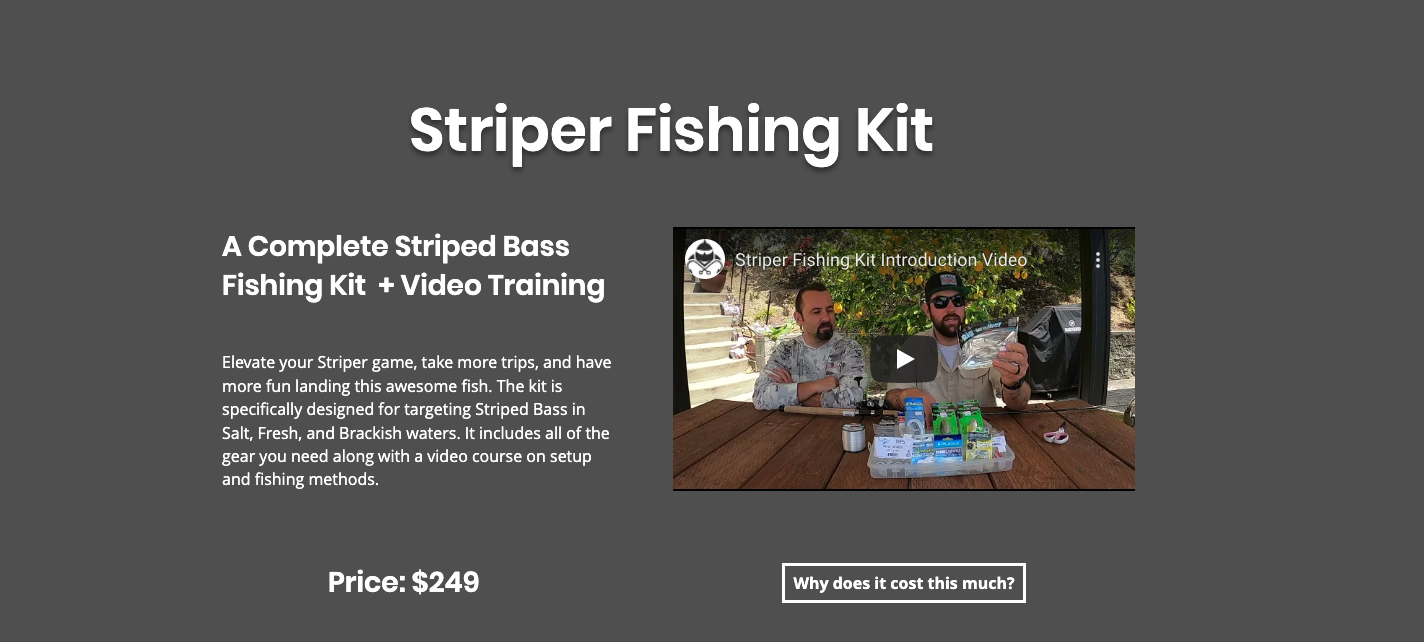 Striper Fishing Kit with Video Training