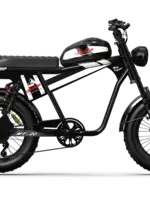 Tiger Moped-Style Electric Bike Qiolor Tiger is a Moped-Style 20-inch fat tire electric bike Black 35 Amp Battery