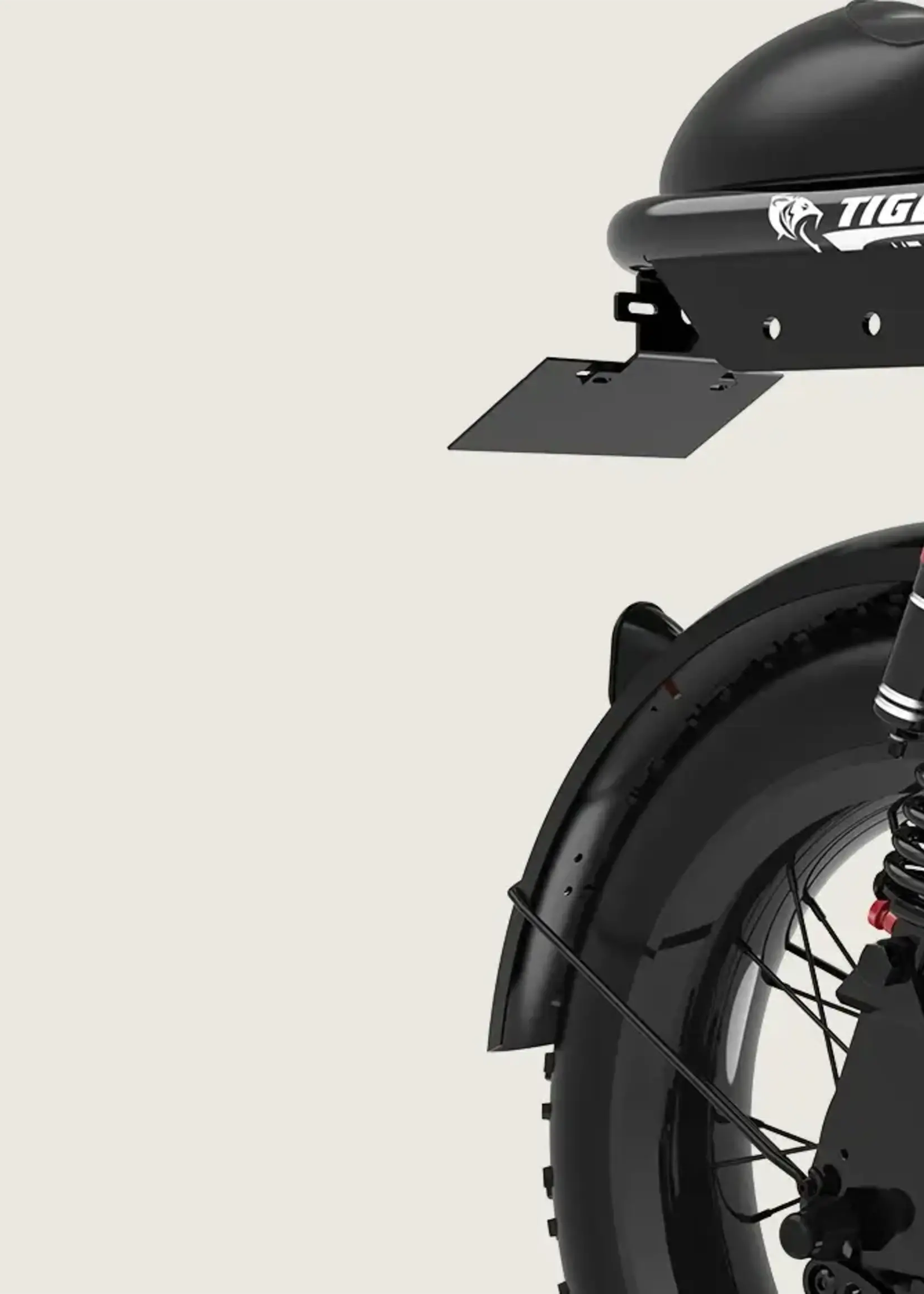Tiger Moped-Style Electric Bike Qiolor Tiger is a Moped-Style 20-inch fat tire electric bike Black 35 Amp Battery