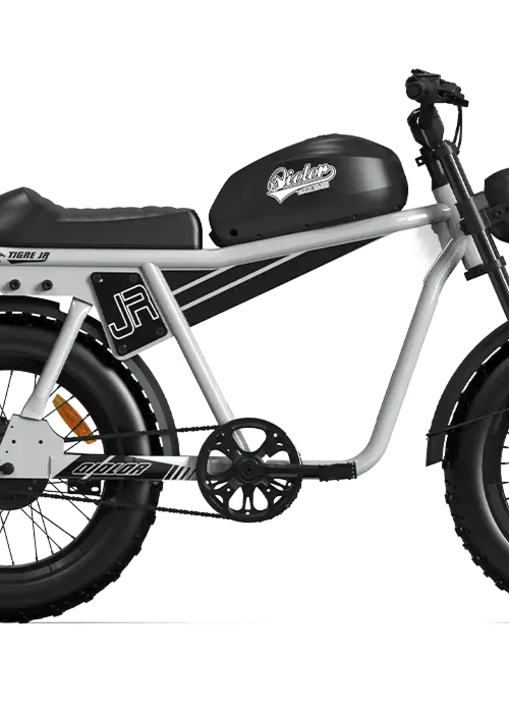 Tiger JR Moped-Style Electric Bike Qiolor Tiger is a Moped-Style 20-inch fat tire electric bike