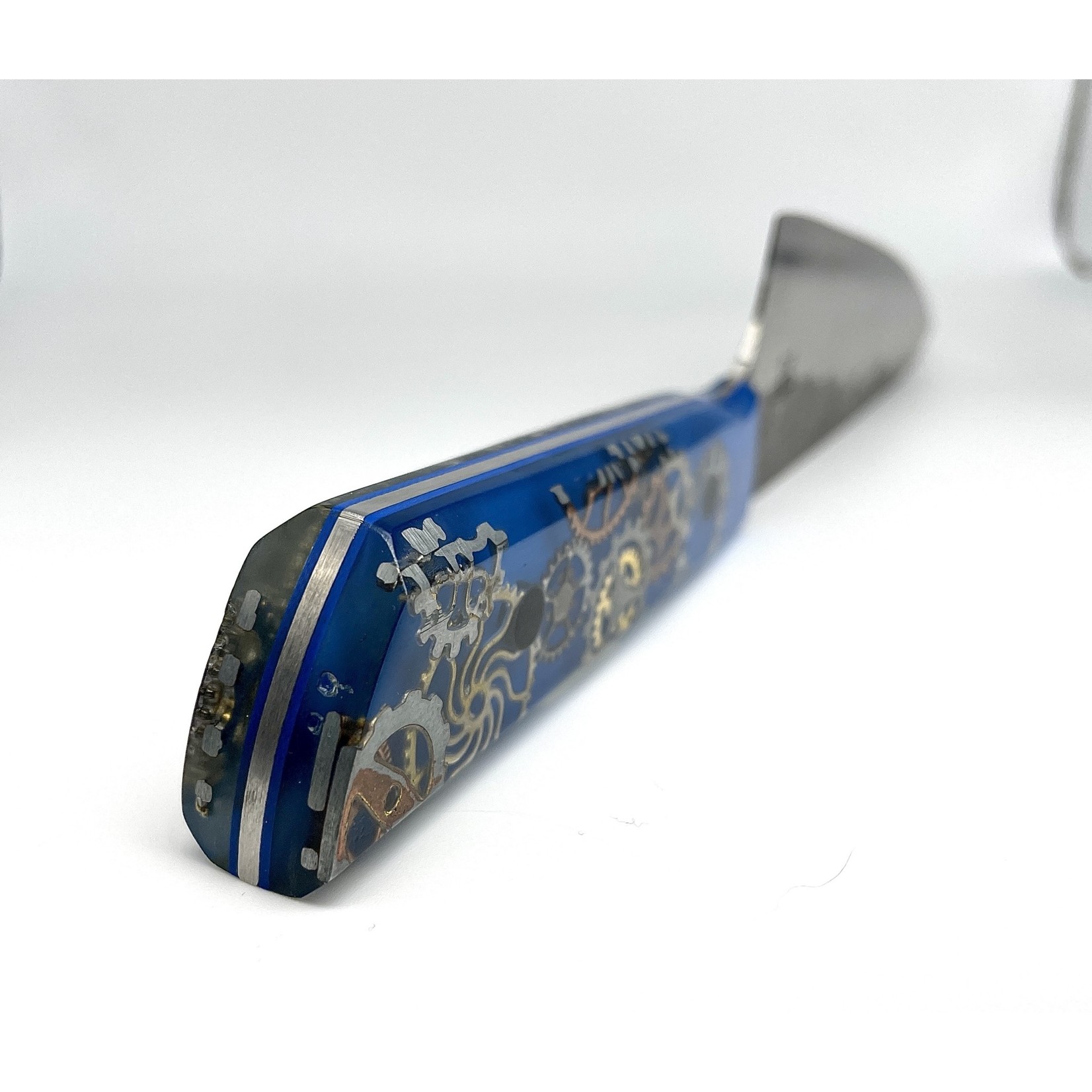 Cur Custom Blades Cur Custom AEBL Stainless & Geared Blue Resin Gyuto