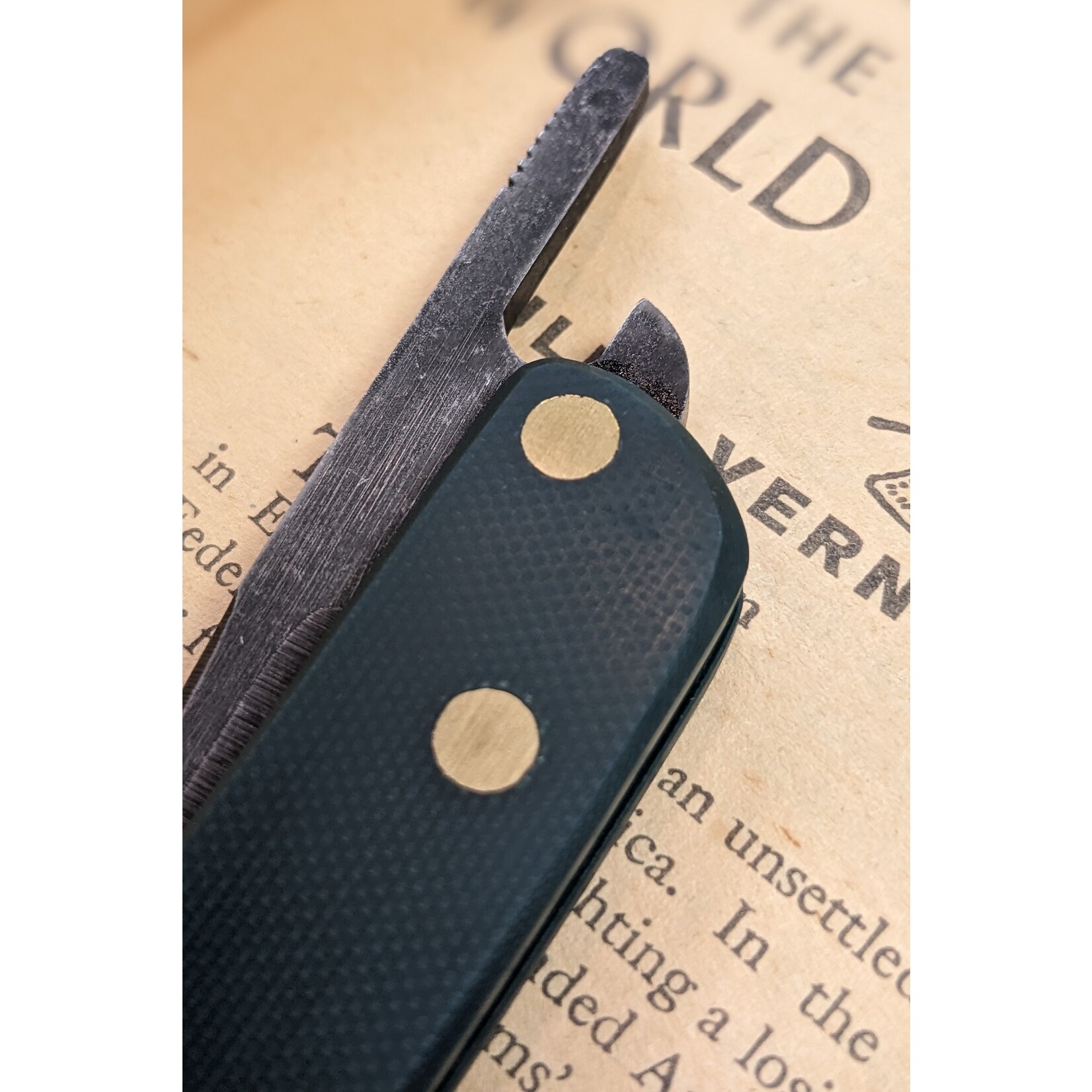 Zanutto Customs Zanutto Customs 1095 & Green Micarta Tanto Friction Folder