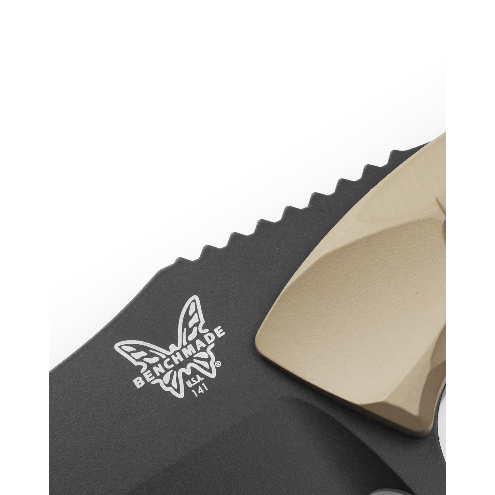 Benchmade Sold Out - Benchmade 141SBKSN 154CM & 6061 T-6 Aluminum Serrated Tanto Sand Tan Nimravus