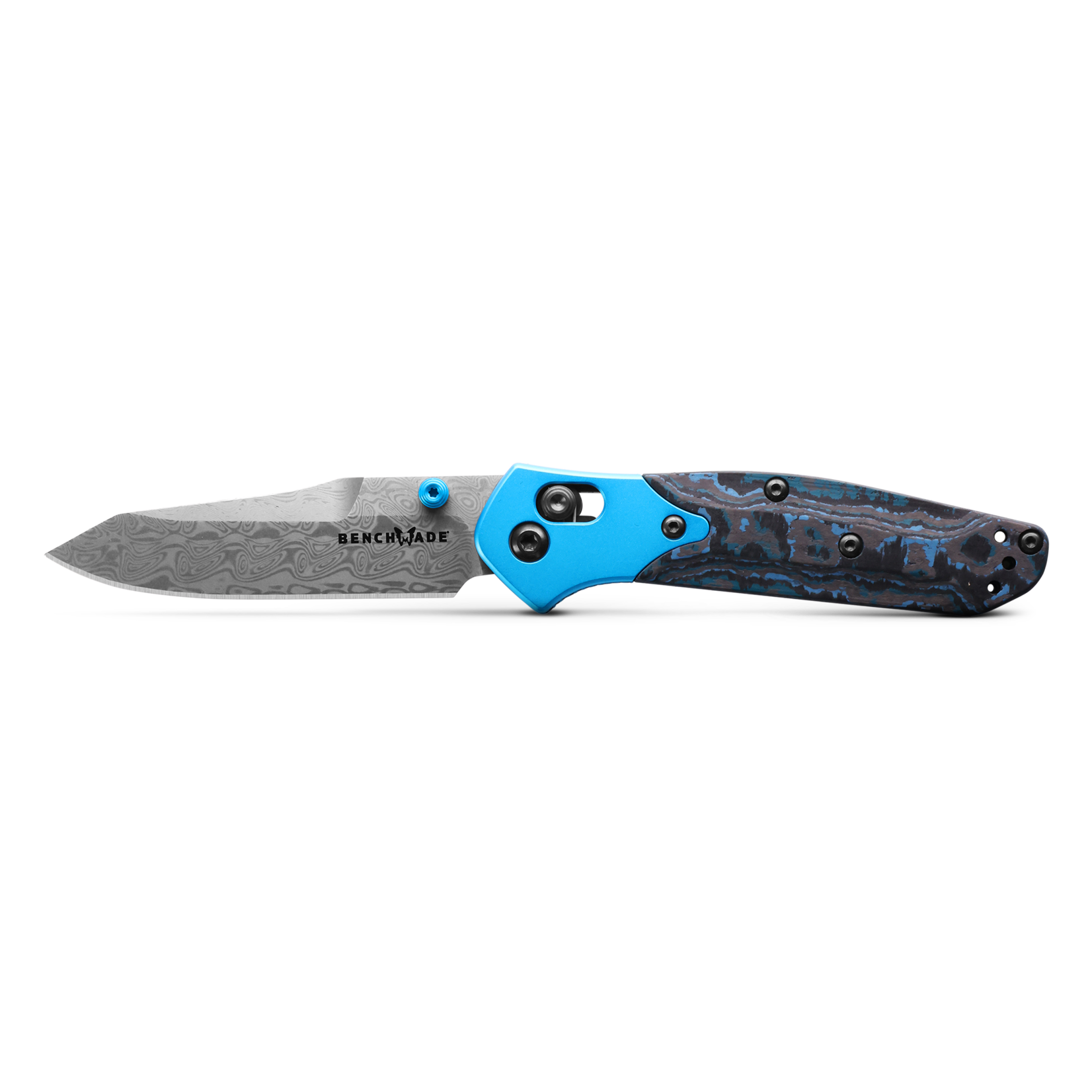 Benchmade Discontinued - Benchmade 945-221 Damasteel & Arctic Storm Fatcarbon Mini Osborne Gold Class