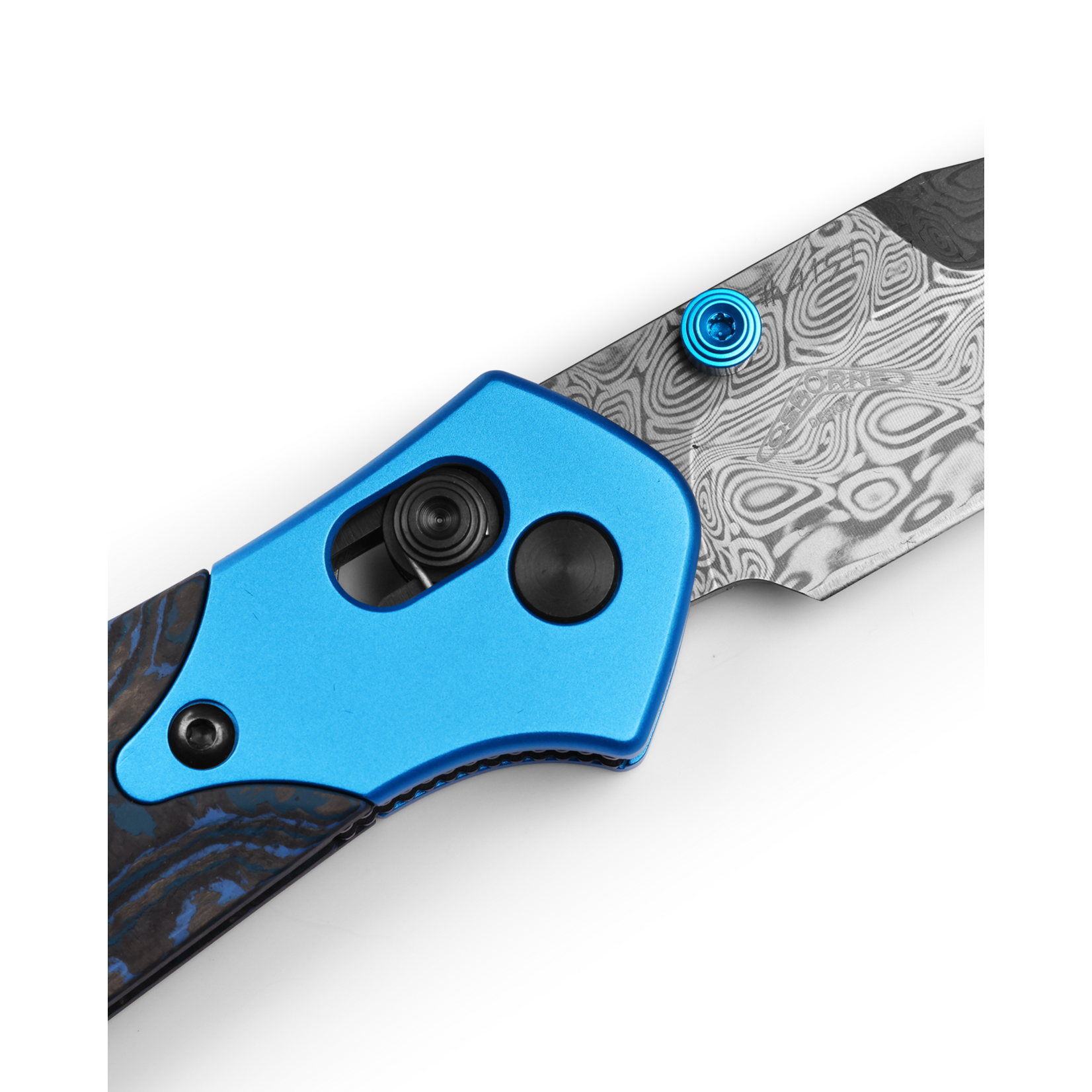 Benchmade Discontinued - Benchmade 945-221 Damasteel & Arctic Storm Fatcarbon Mini Osborne Gold Class
