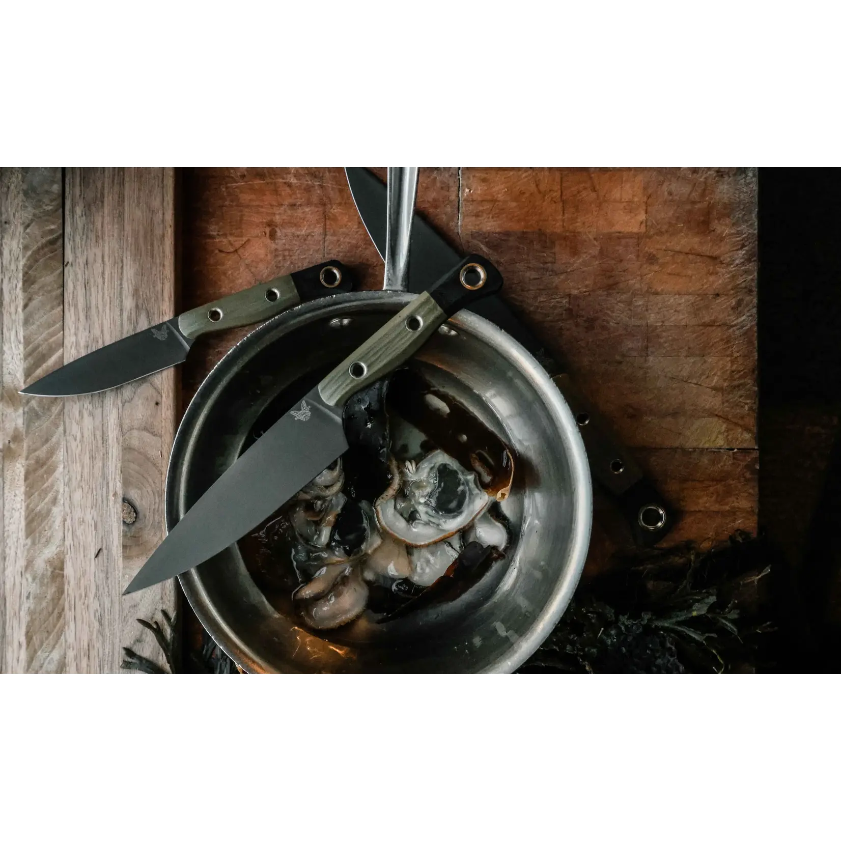 Benchmade Discontinued - Benchmade CPM154 & G10 Olive Green 3-Piece Kitchen Culinary Set