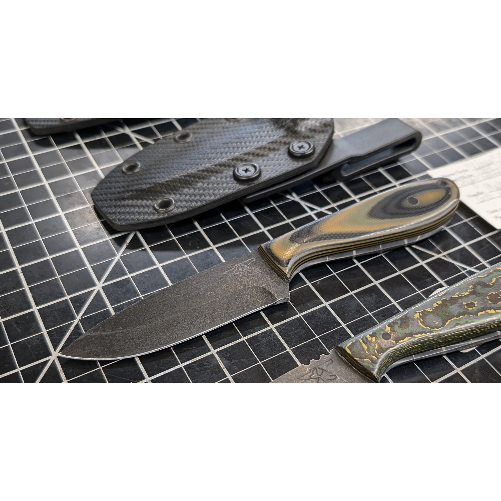 Cur Custom CC299 1084 & G10 Multicolored Vireo EDC Quinn Knives