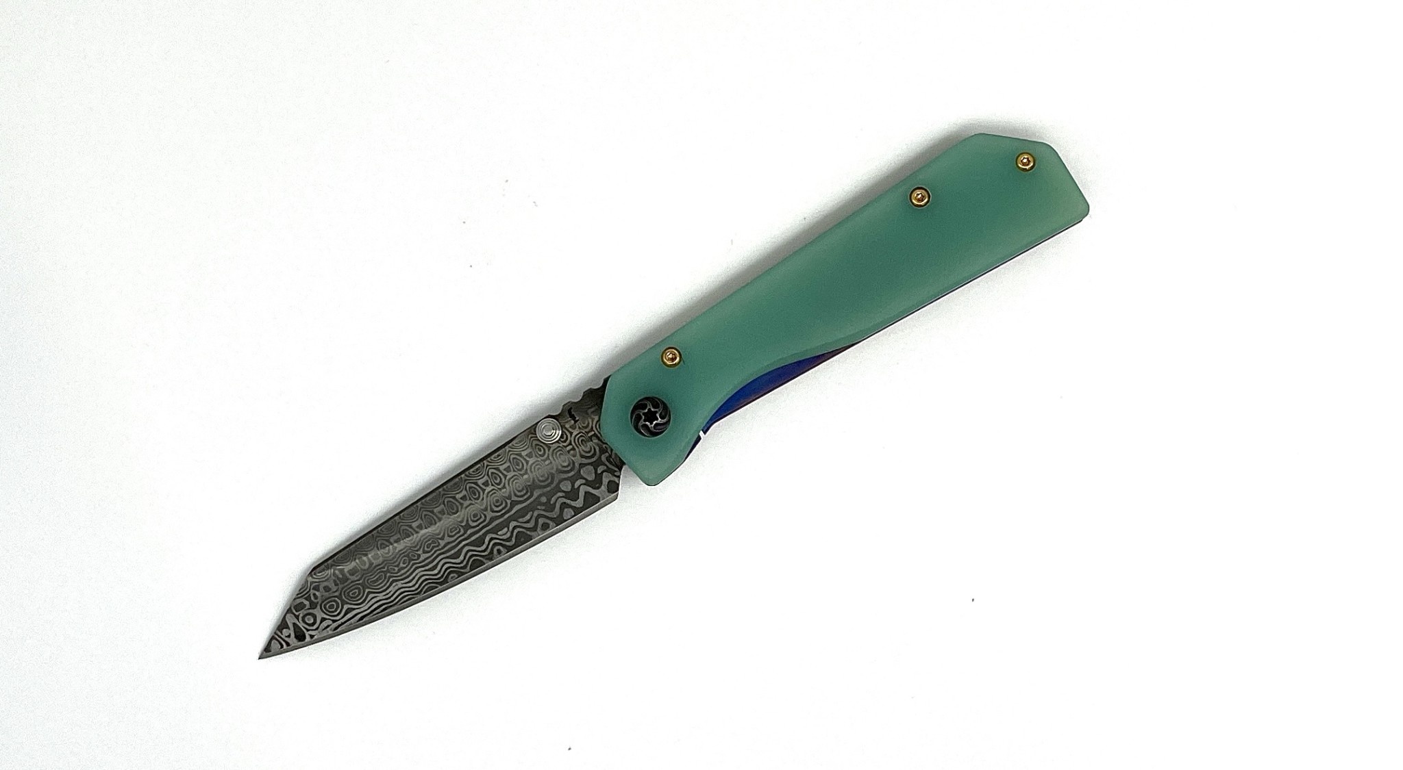 Zanutto Customs ZC037 Damasteel & G10 + Titanium Jade