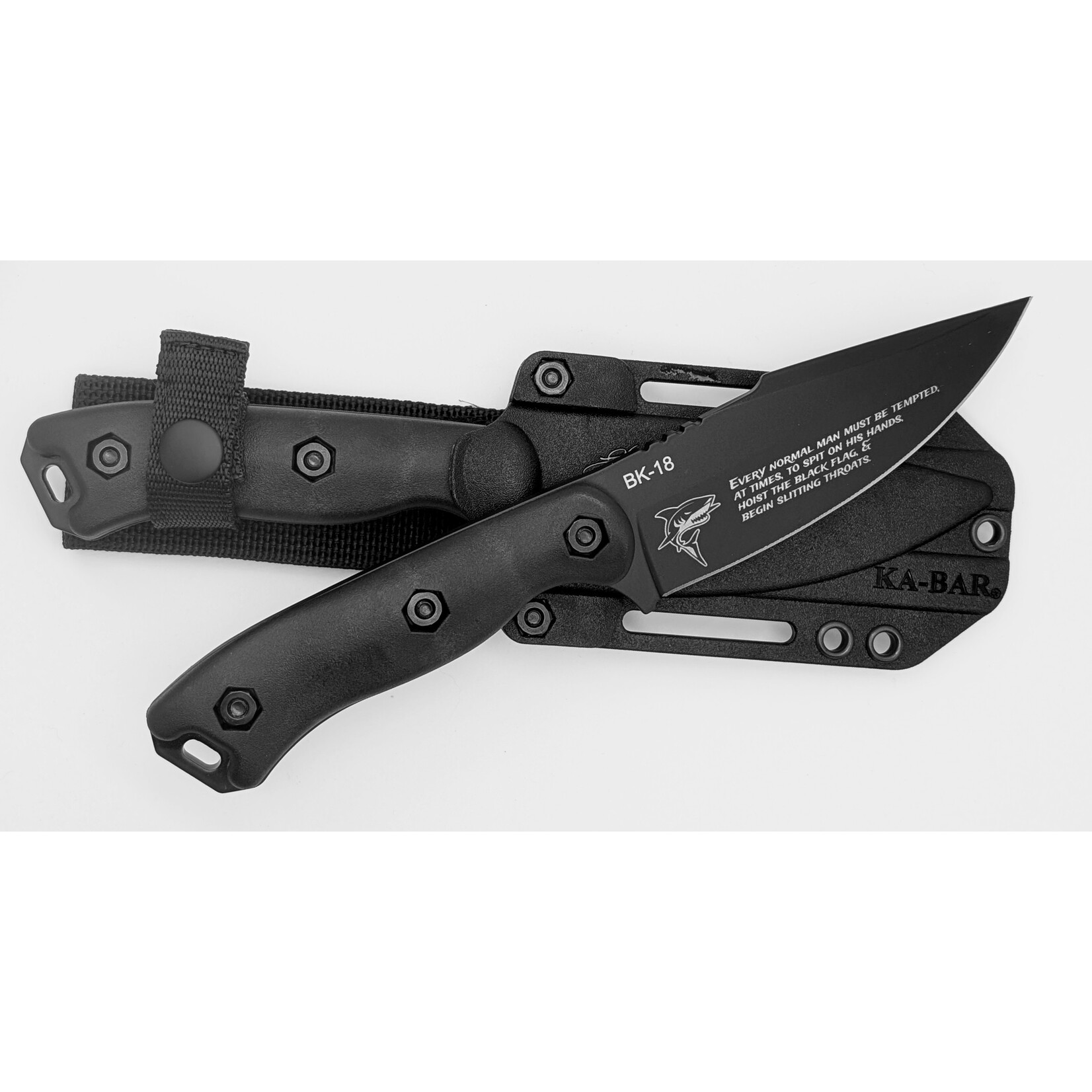 MSRON Wave 11 Ka-Bar BKR18BK 1095 & Ultramid Black Becker Harpoon