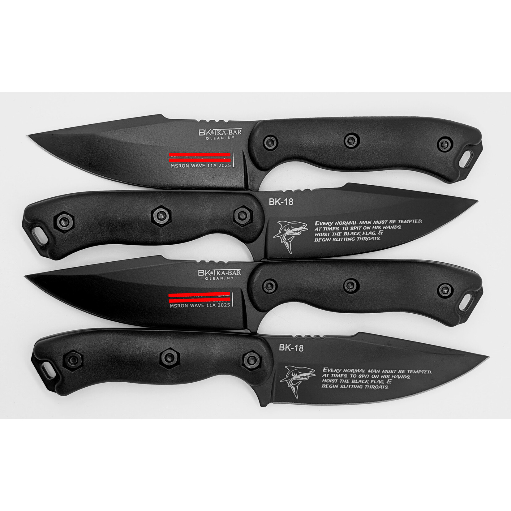 MSRON Wave 11 Ka-Bar BKR18BK 1095 & Ultramid Black Becker Harpoon