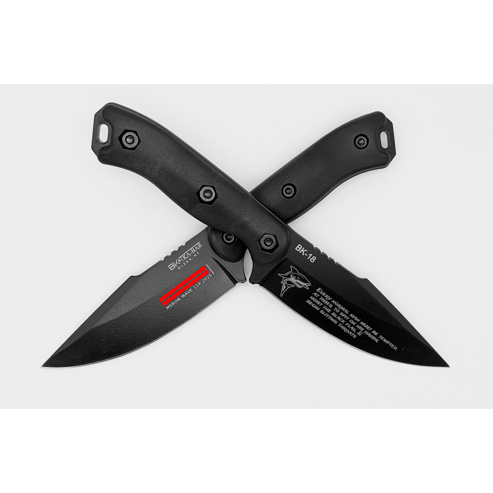 MSRON Wave 11 Ka-Bar BKR18BK 1095 & Ultramid Black Becker Harpoon