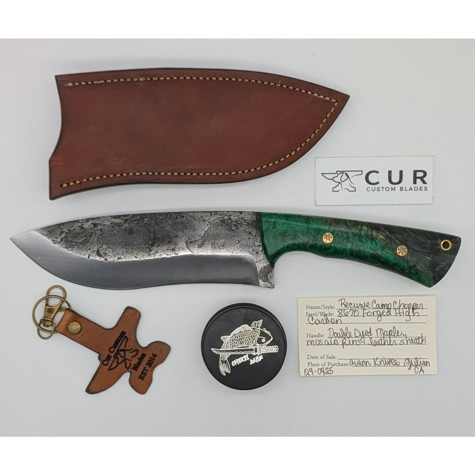 Cur Custom Blades Cur Custom 8670 & Dyed Maple Recurve Camp Chopper