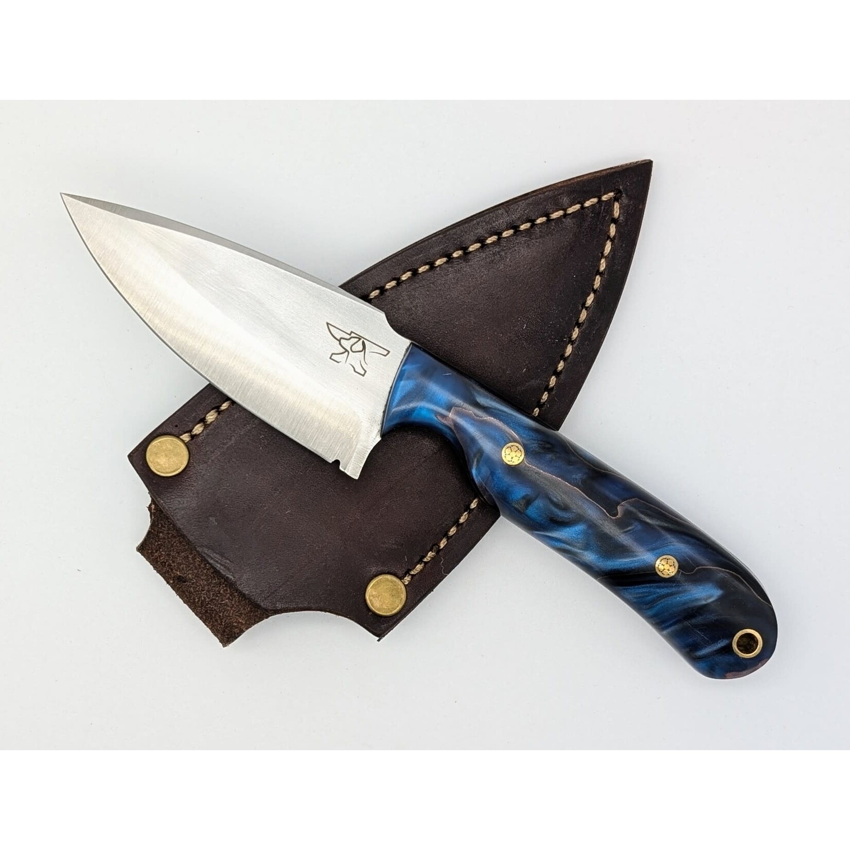 Cur Custom Blades Cur Custom CC331 AEBL Stainless & Copper Infused Blue Resin Shrike