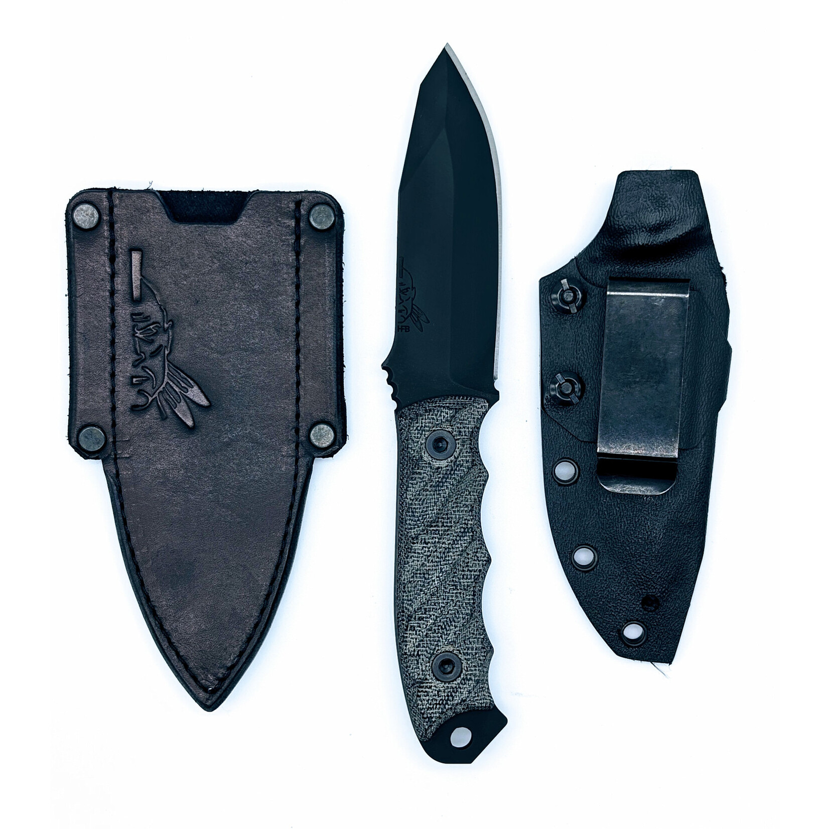 Half Face Blades Sold Out - Half Face Blades CPM3V & Canvas Micarta Black Disaster Jr