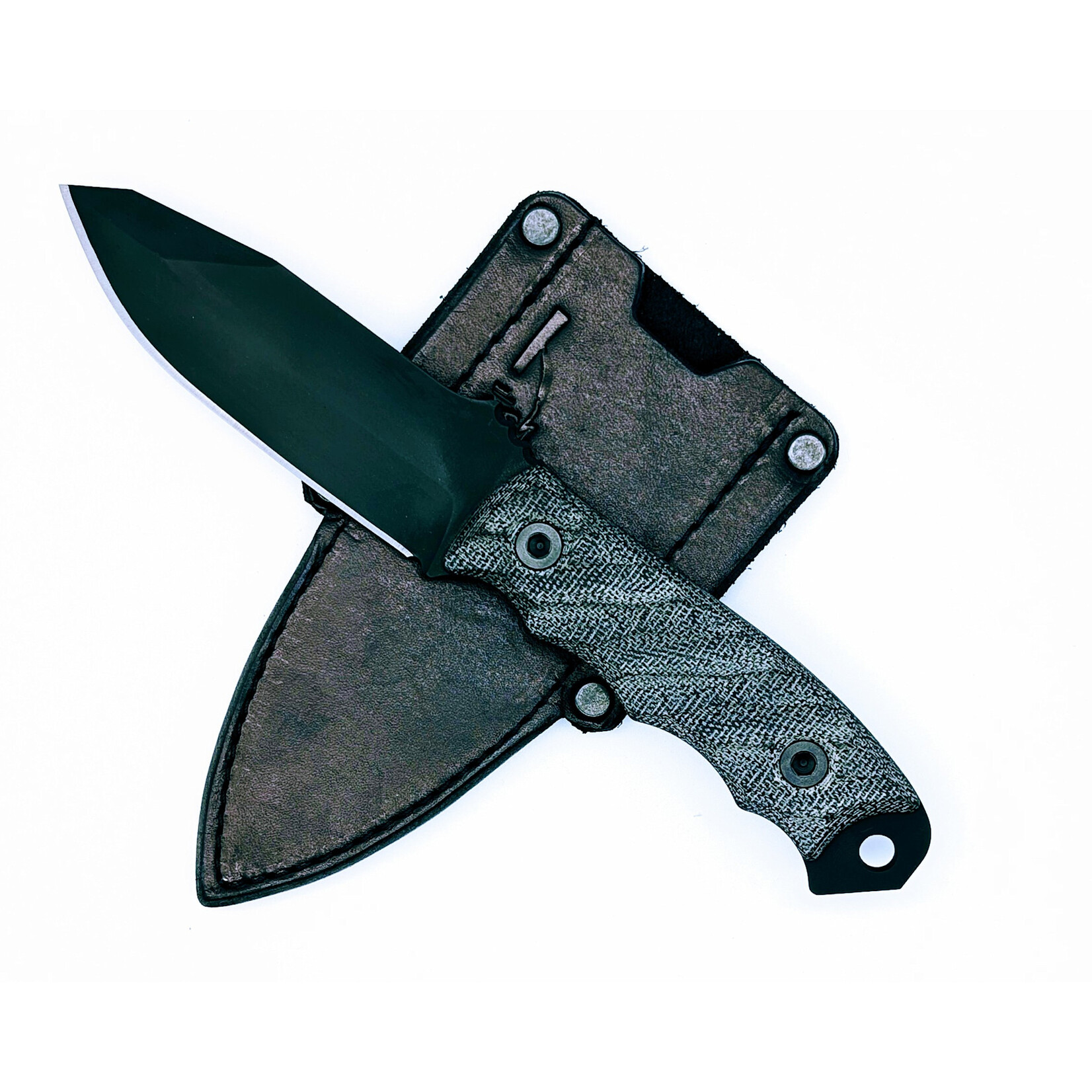 Half Face Blades Sold Out - Half Face Blades CPM3V & Canvas Micarta Black Disaster Jr