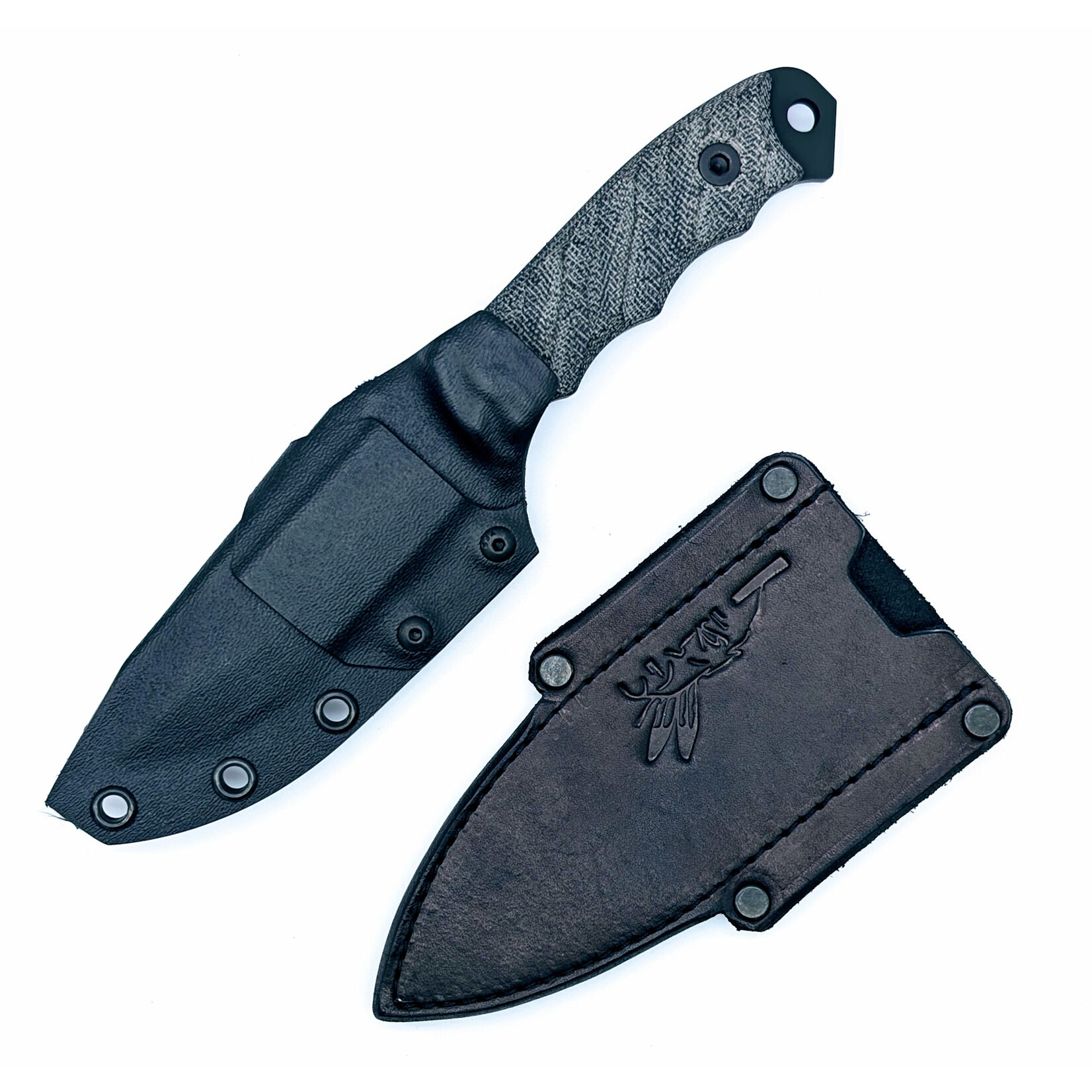 Half Face Blades Sold Out - Half Face Blades CPM3V & Canvas Micarta Black Disaster Jr