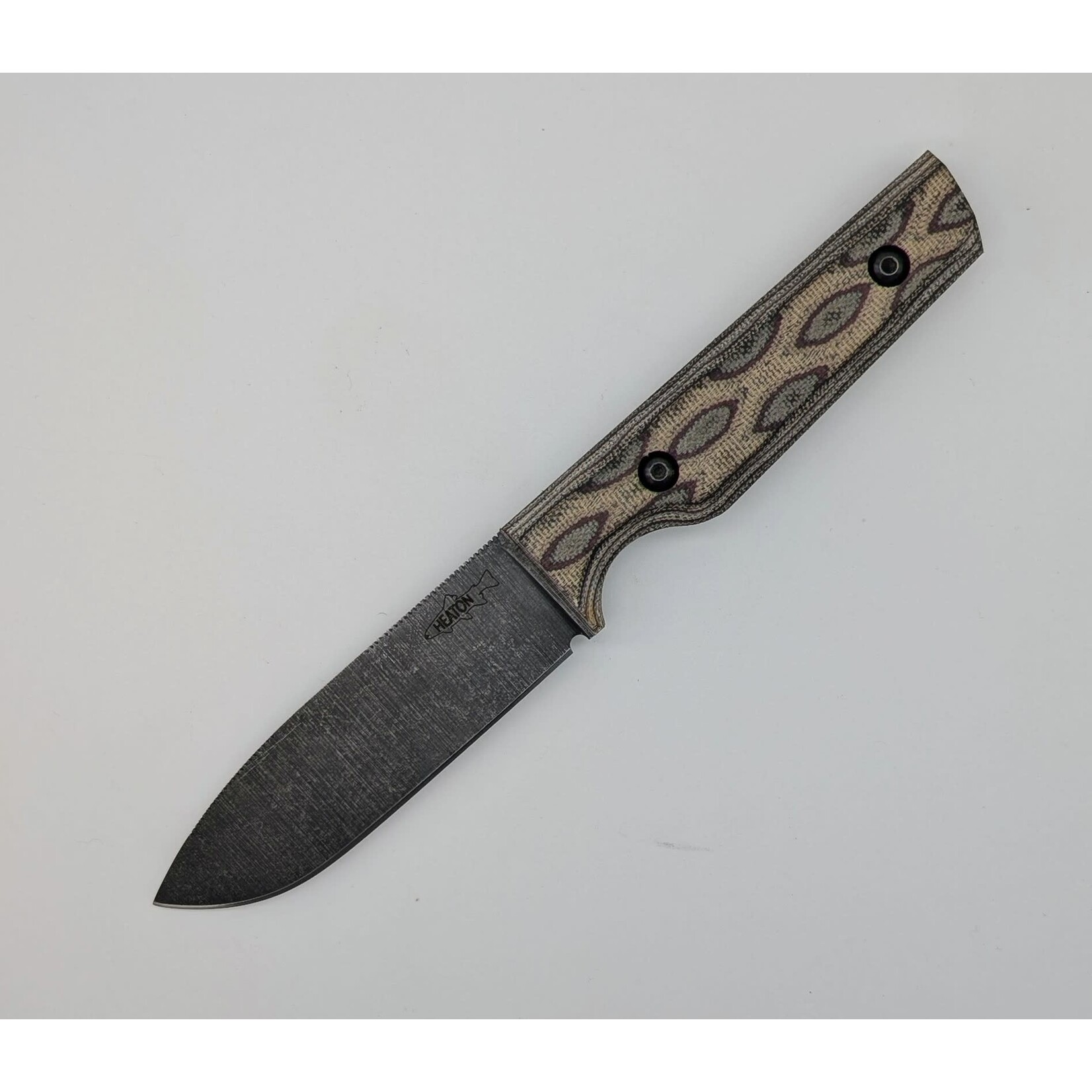 Heaton Custom Knives Sold Out - Heaton Knives HCK024 1095 & Python Canvas Micarta 3.75" EDC