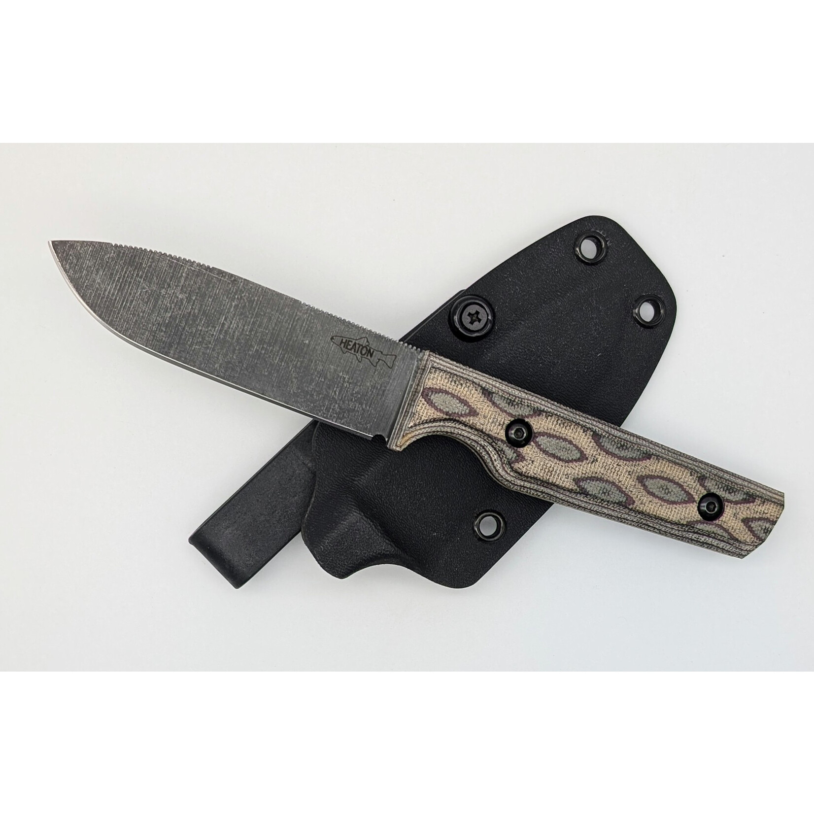 Heaton Custom Knives Sold Out - Heaton Knives HCK024 1095 & Python Canvas Micarta 3.75" EDC