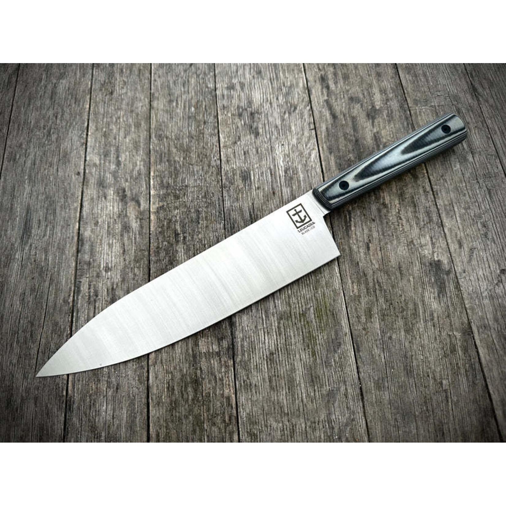 Leucadia Blade Co Leucadia Blade Co LBC009 AEBL & G10 Gray & Black 8" Chef Knife