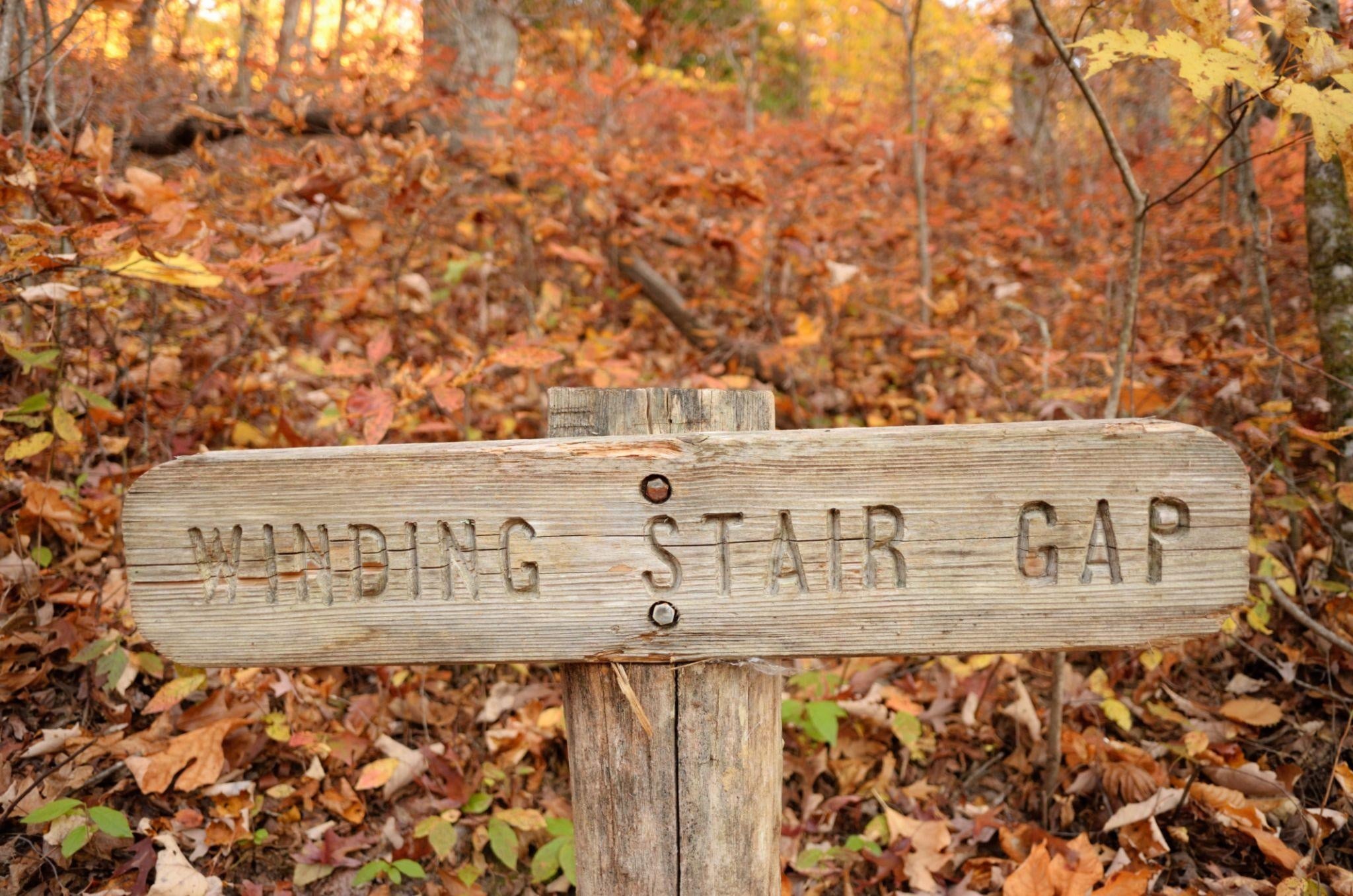 Appalachian Trail at Winding Stair Gap near Franklin, North Carolina