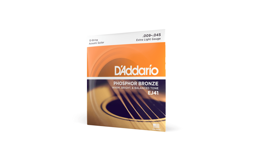 D'Addario - 09-45 Extra Light 12-String Acoustic Guitar Strings