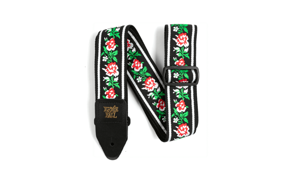 Ernie Ball - White & Black Roses Strap