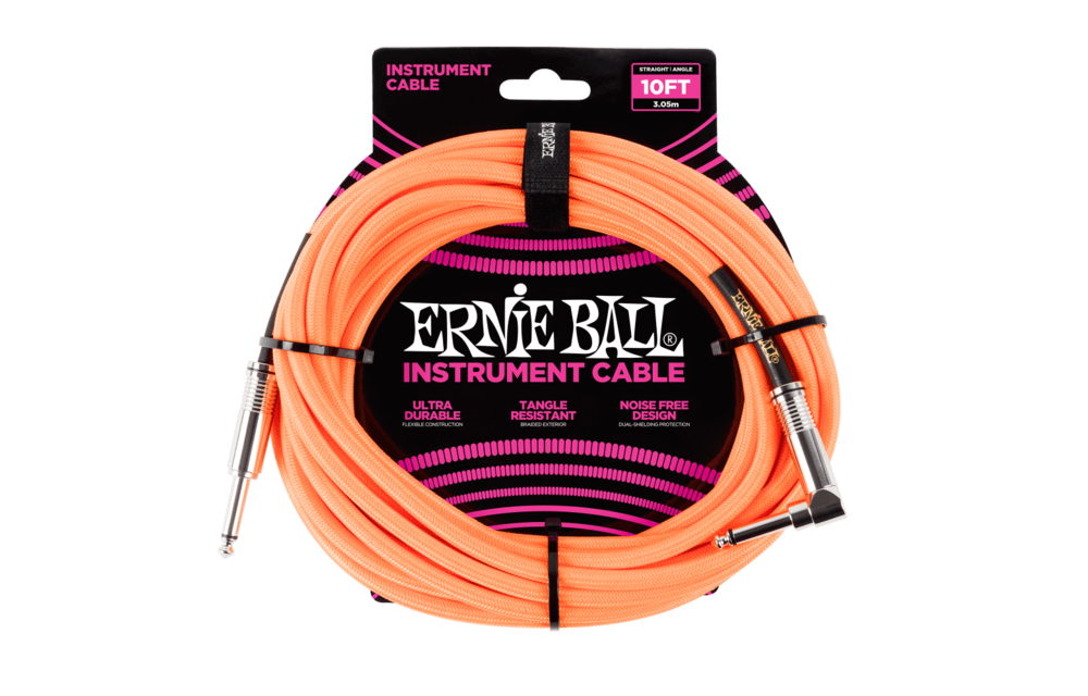 Ernie ball instrument cable 10ft orange neon