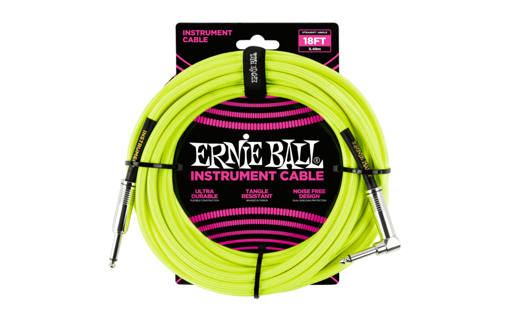 Ernie ball instrument cable 18ft neon yellow