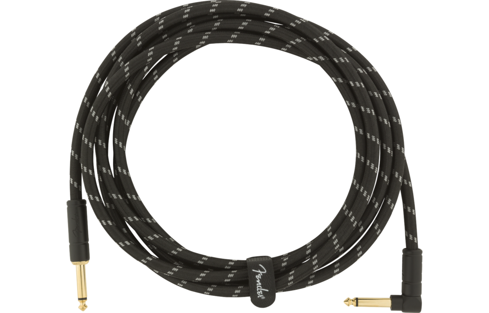 Fender deluxe instrument cable 10ft black tweed