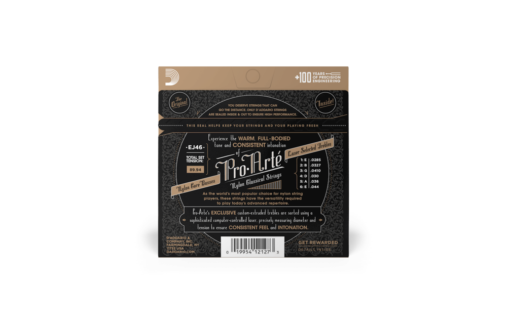 D'Addario - Silver Plated Wrap, Nylon Core, Clear Nylon Trebles