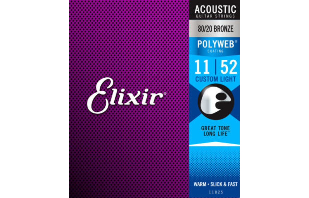 Elixir strings acoust 80/20 Poly Custom 11/52