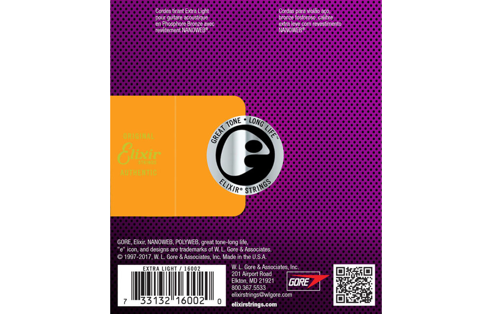 Elixir strings acoust Phos Nano Extra Light 10-47