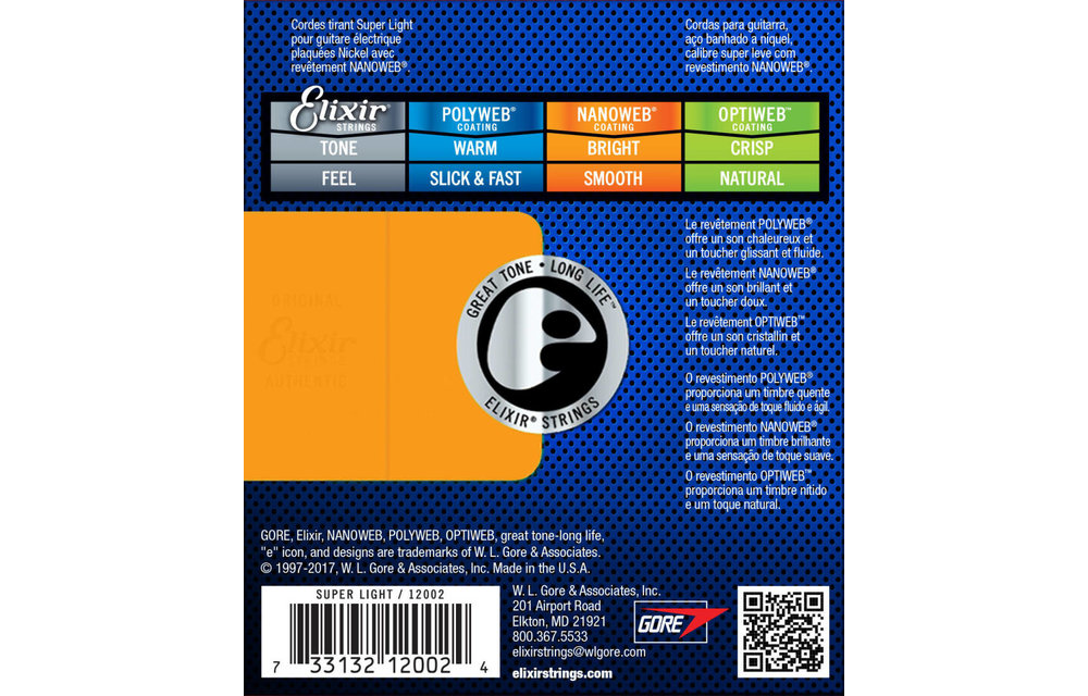 Elixir cordes Elec Nano Super-Light 9-42