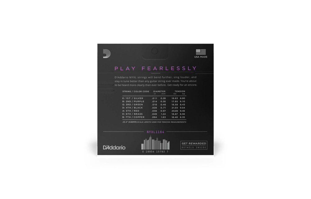D'addario elect. NYXL 11-64 7 strings
