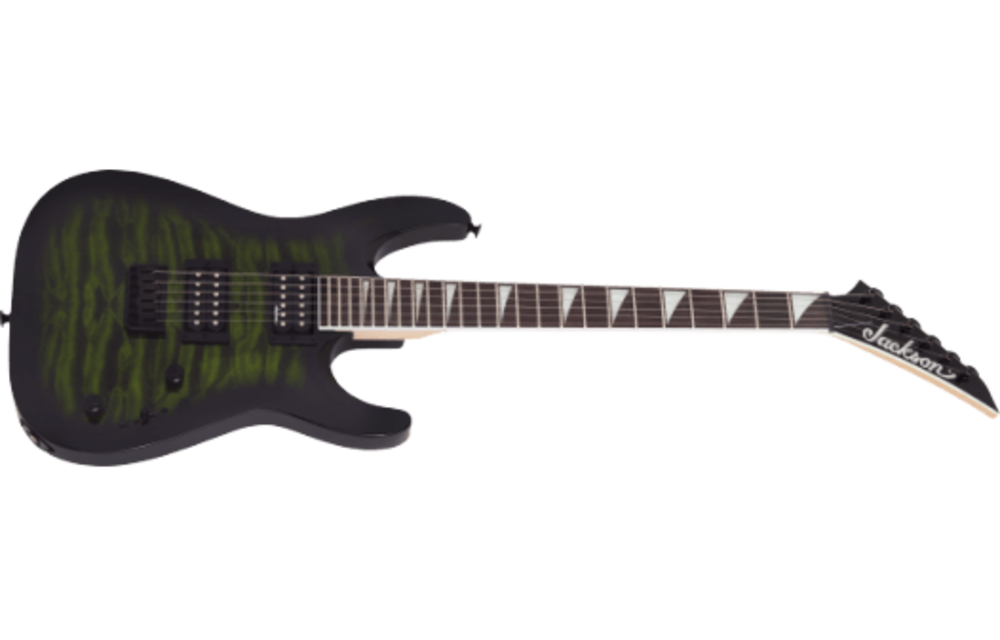 Jackson JS Dinky arch top JS32Q Transparent Green Burst